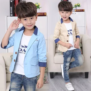 

2019 Korean Slim Style Child Wedding Suit Jacket for Kids Boy Gentelman Blazer Coat Teenager school Formal Blazers Jackets 2-10T