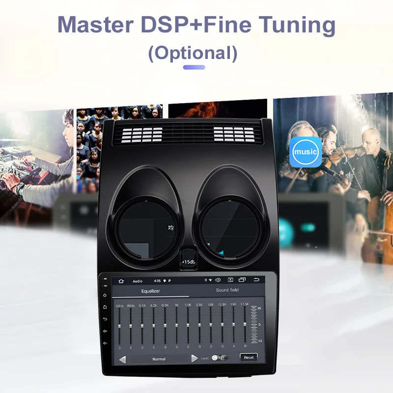 Top FUNROVER android 9.0 2.5D+IPS car dvd multimedia player For Nissan Qashqai 1 2006-2013 J10 radio gps navigation system stereo BT 3