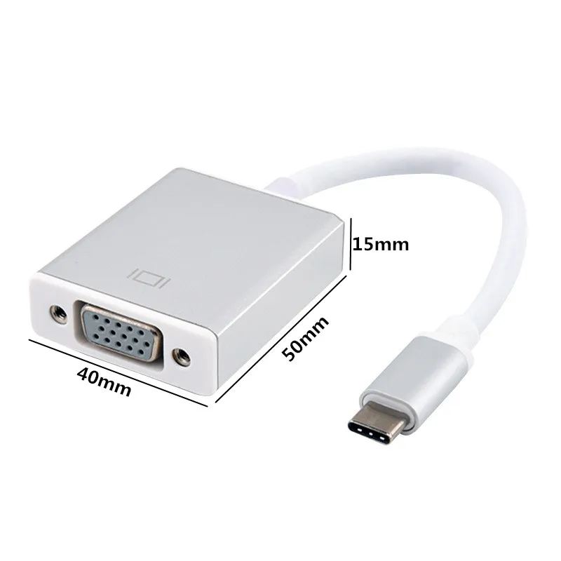 Адаптер usb-кабель типа с-VGA 3,1 type-C USB C штекер-вставной конвертер для VGA адаптер для ноутбуков инструменты внешнего дисплея