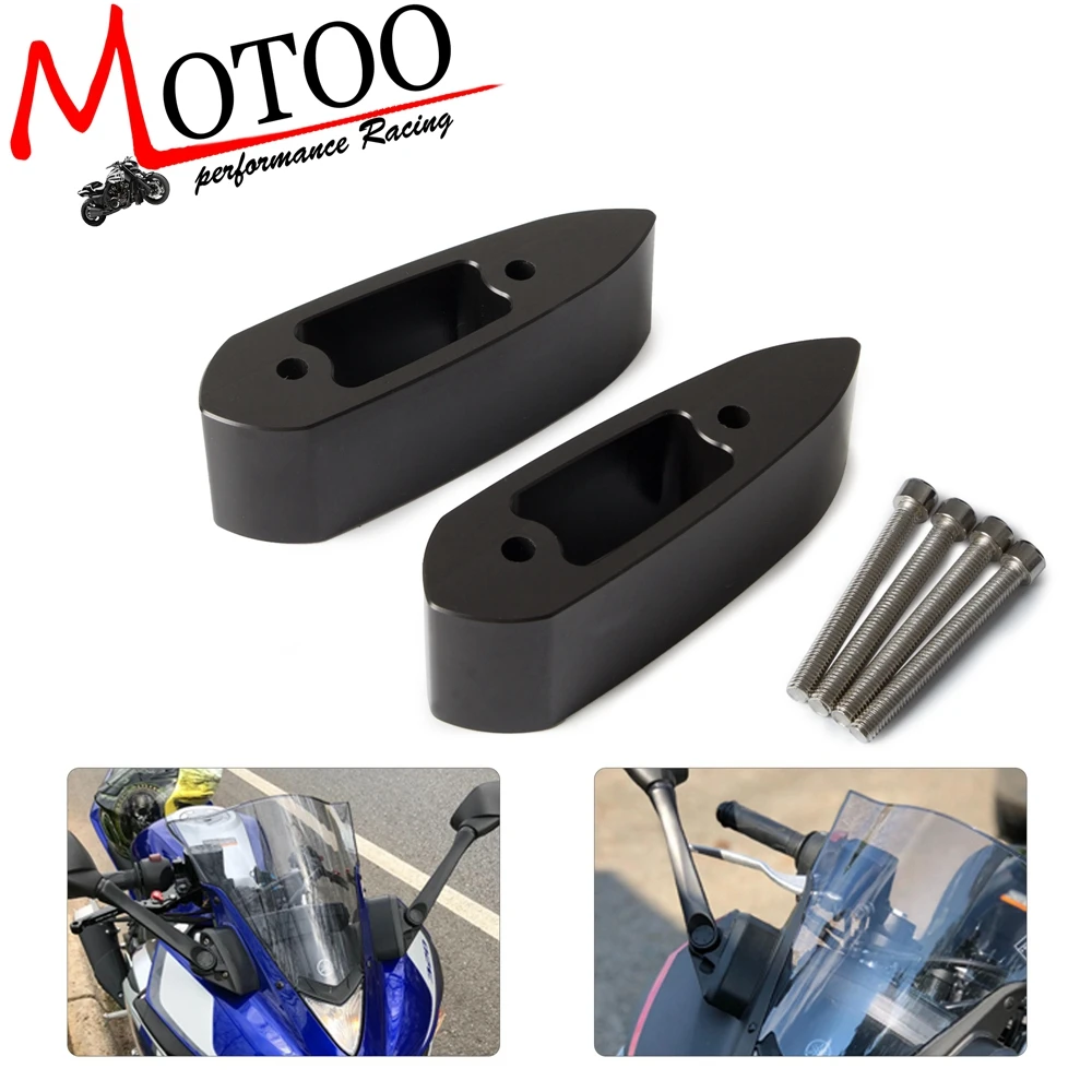 Motorcycle Handlebar Mount Mirror Riser Extender Extensions Adaptor Kit For Yamaha YZF-R3 YZF-R25 YZF R3 R25