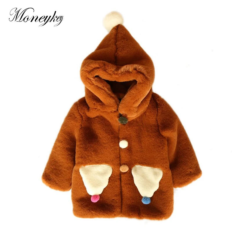 2018 Children Winter Parkas Girls Fur Coat Fashion Baby Girl Faux Fur Jackets And Coats For Boy Thicken Warm Parka Kids Clothes 