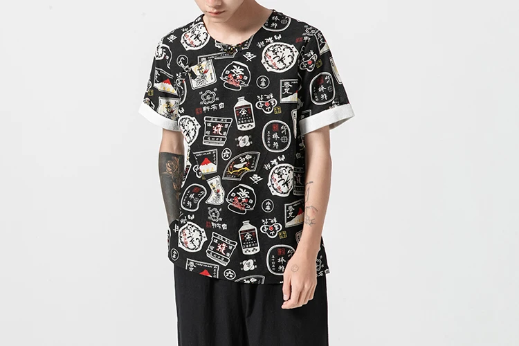 Sinicism Store, летние мужские футболки с принтом журавля Харадзюку,, мужские винтажные японские уличные футболки, ретро футболки смешного размера плюс