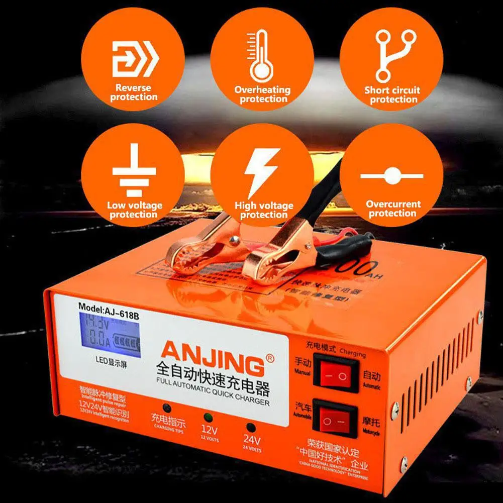 

Automatic Car Battery Charger 12V/24V 10Amp Repair Battery Charger