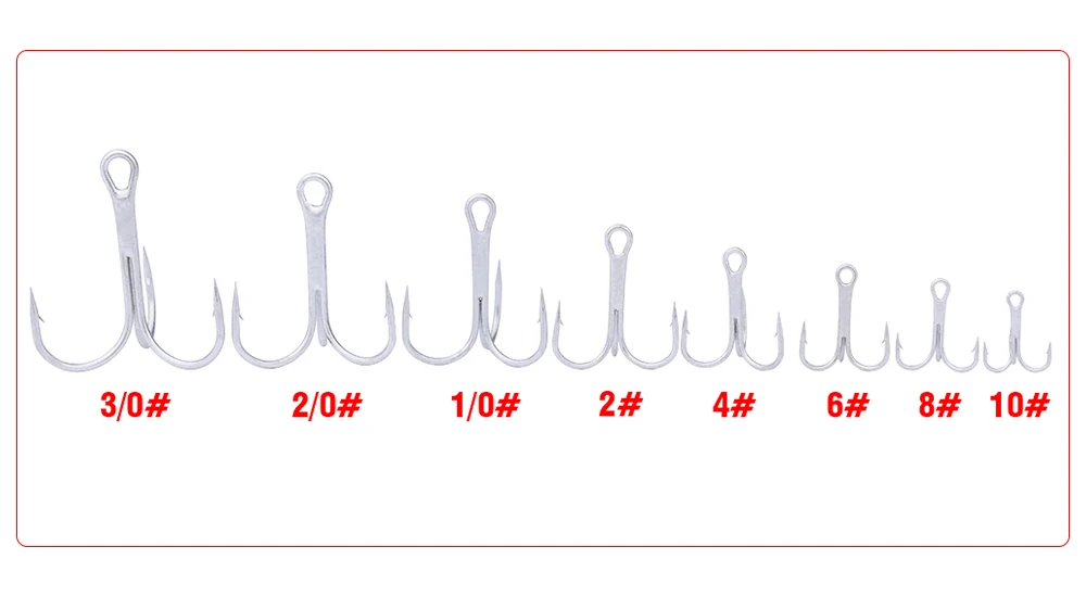 50 шт. рыболовный крючок тройной рыболовный крючок накладной антикоррозийный рыболовные снасти 1/0#-3/0# Высокоуглеродистая сталь тройной крючок