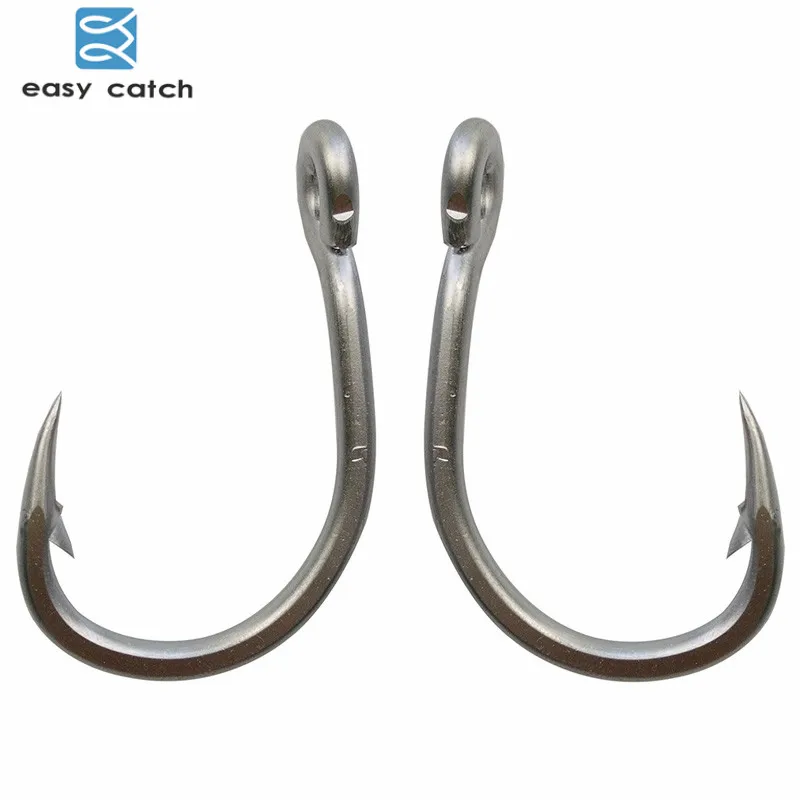 

Easy Catch 50pcs 10884 Stainless Steel White Strong Big Game Fish Tuna Bait Fishing Hooks Size 2/0-12/0