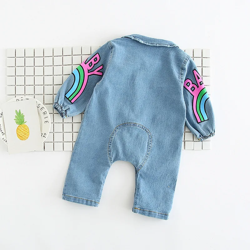 Джинсовый комбинезон с длинным рукавом для мальчиков синего цвета|boys jumpsuit|romper