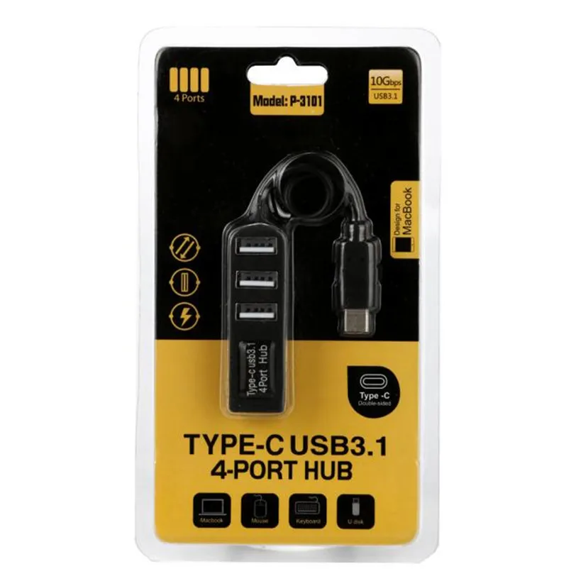 CARPRIE MotherLander Тип-C до 4-Порты и разъёмы USB 3,0 Hub USB 3,1 адаптер для ПК для Apple Macbook 12 января 16