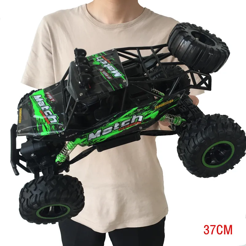 Скалолазание Rc автомобиль 4WD 2,4 GHz рок ралли 4x4 двойные двигатели Bigfoot автомобиль пульт дистанционного управления модель внедорожник игрушка лучший подарок для мальчиков - Цвет: 37cm green