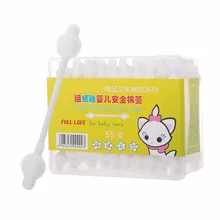 55 шт. детские ватные палочки бумажная ручка двойная головка тампон для чистки ушей здоровье наконечник аппликатор палочка многофункциональные инструменты