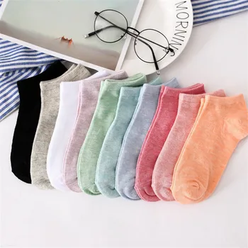

Women's Summer Pure Color Cotton Socks Candy Color Sweat Sweat Cute Fitness Socks