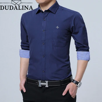 

Dudalina Men Shirt 2020 Long Sleeve Formal Business Man Shirt Slim Fit Designer Dress Shirt Male Casual Brand Clothes Camisa