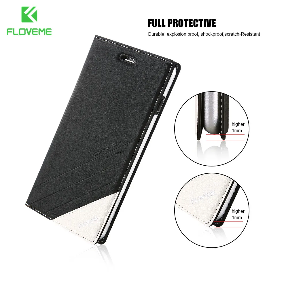 

FLOVEME Leather Case For iPhone 6 6S 7 Plus 5S SE Cover Stand Wallet For iPhone 6s 7 Plus Bags Fundas Magnetic Flip Cases Luxury