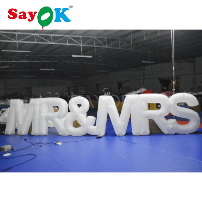 1 2 м H x 6 17 М L надувные буквы MR & MRS со светодиодной подсветкой на День святого