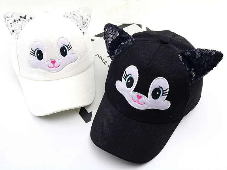 Симпатичные детские шляпы мультфильм ребенок корейский Кот бейсболки Весна летний мальчик солнечные шляпы девушки шапочки дети фотографии реквизит
