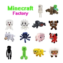 15 Styles 16-26cm Minecraft Plush Toys Minecraft Creeper Enderman Wolf Steve Zombie Spider Sketelon Plush Stuffed Toys for Kids