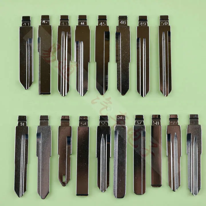 

18Pcs/Lot Folding key blade Full Types Car key embryo replacing the key head Remote Key Blade Middle Slot B NO 41-60