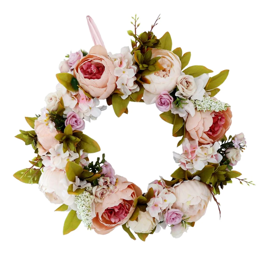 Artificial Rattan Flower Wreath Front Door Wreath Wedding Venue Home Decor 