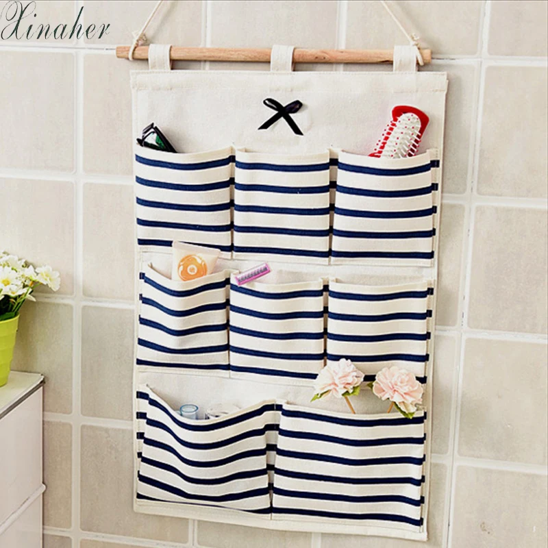 YFGXBHMX-Eight-Pockets-Multifunctional-Storage-Bag-Wall-mounted-Cotton-And-Linen-Hanging-Bag-Kitchen-Bathroom-Finishing