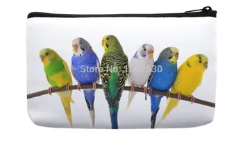 

Simple Styel Beautiful Parrots bird High Quality Pattern Print Custom Small Cosmetic Bag Wristlet hand bag