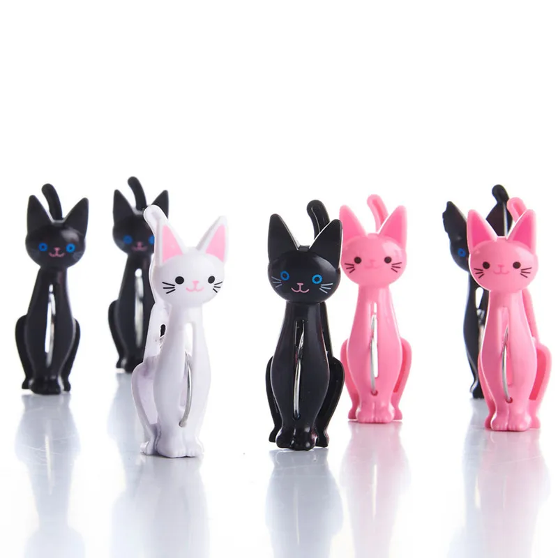 

XZJJA 4Pcs Cute Cats Cartoon Plastic Bag Clips Snack Food Bag Sealer Kitchen Gadgets Sealing Machine Portable Clip Alimentaire