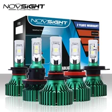 NOVSIGHT H4 светодио дный H7 H11 автомобиля светодио дный фары 60 Вт 16000LM H8 H9 9005 9006 вождения Туман лампочки играть и Pluy Противотуманные огни 6500 K