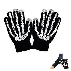 Игра Undertale Sans Полный Пальцы Скелет светится в темноте сенсорный перчатки трикотажные Необычные Бал Аксессуары для косплея Подарок