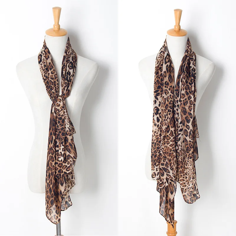 Новые популярные сексуальные трендовые очаровательные большие леопардовые шифоновые шали шарф специальная мода Женские аксессуары новые
