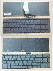 Клавиатура для ноутбука HP Pavilion 15-ab127ca 15-ab168ca 15-ab263ca NOFRAME черный США красная подсветка клавиатуры v150646es1