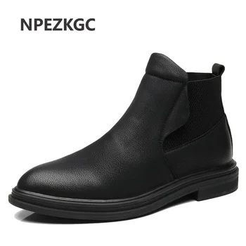 

NPEZKGC Casual Oxford Style Men Chelsea Boots Spring Autumn Winter Fashion Ankle Boots Mens Formal Dress Shoes