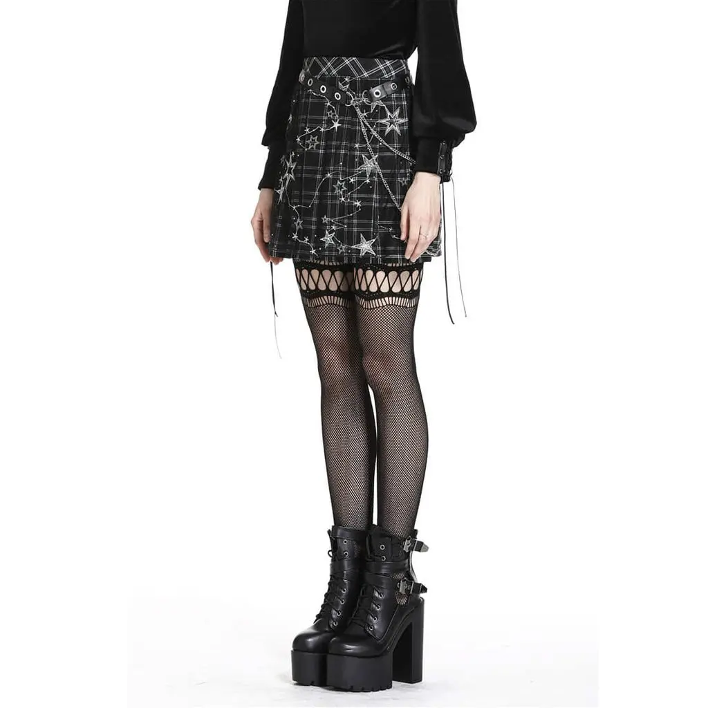 

Darkinlove Women's Tartan & Starr Punk Skirt KW136