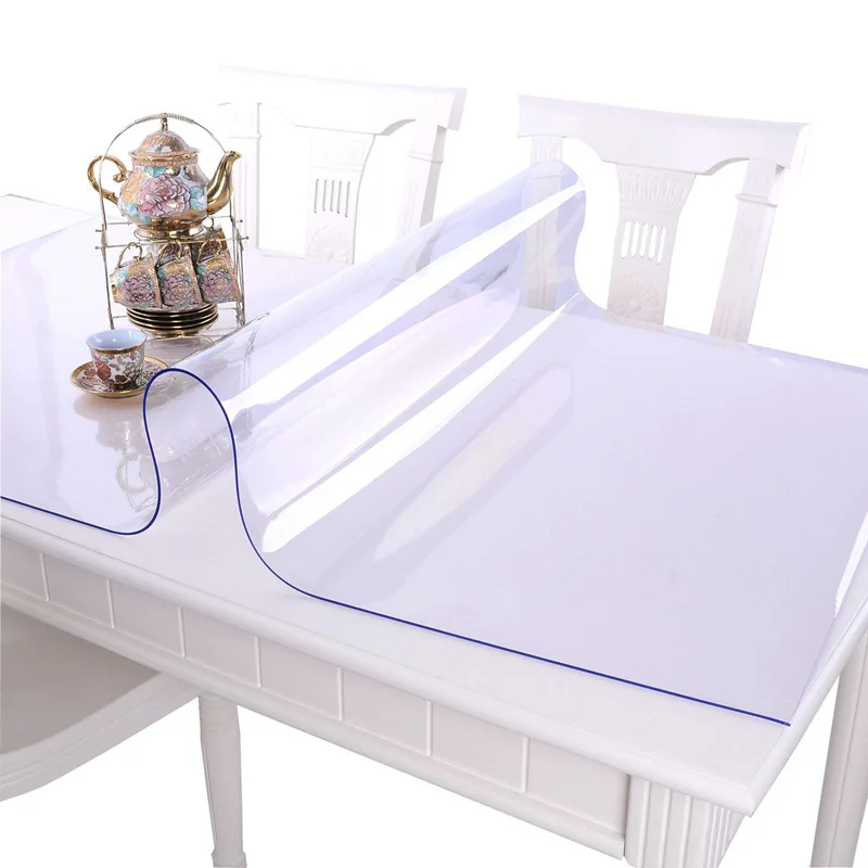 PVC Waterproof Tablecloth Transparent Tablecloth Kitchen Table Cover Oil Cloth Nappe Soft Glass Table cloth Table Cloth 1.0mm