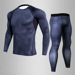 Зимние мужские термобелье наборы эластичные теплые кальсоны для мужчин дышащие штаны + одежда мужские быстросохнущие теплые кальсоны