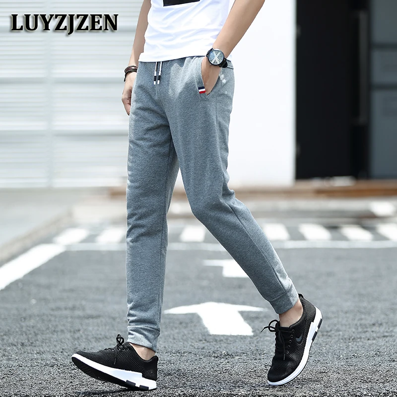 

New Arrival Pants Men Spring Autumn Men's Slim Sweatpants Fashion Cotton Solid Pants Casual Warm Male Trousers High Quality 6-9