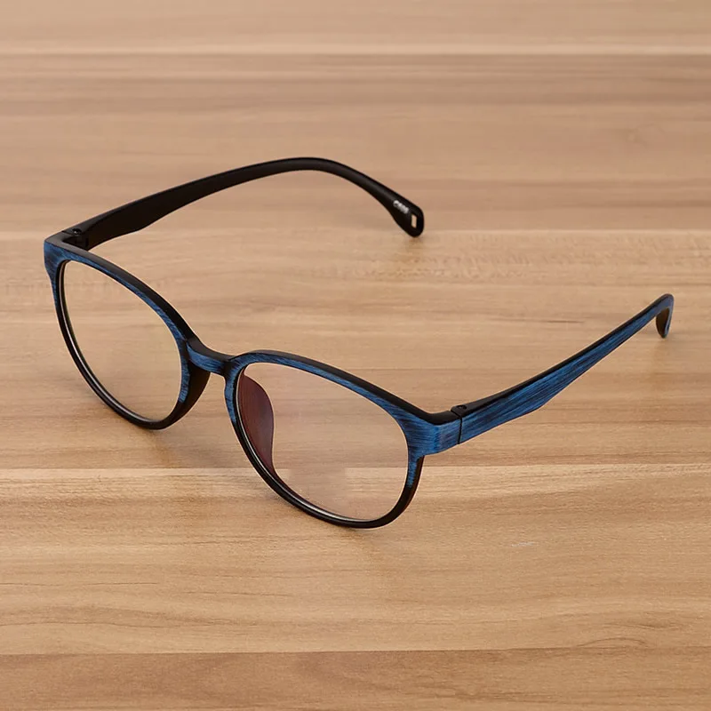 

Fashion Eyeglasses Optical Frames Clear Lens Round Glasses Frame Wooden Imitation Vintage Eyewear Spectacle Frames For Women Men