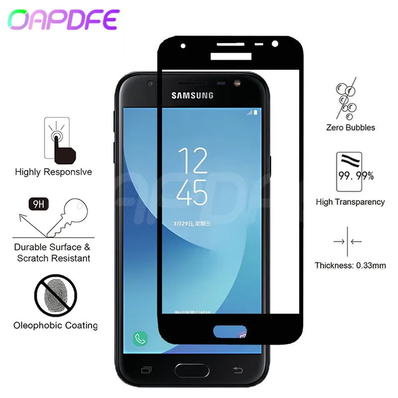 

Full Cover Tempered Glass on the For Samsung Galaxy J3 J5 J7 2016 2017 J2 J4 J6 J8 2018 Screen Protective Glass Protective Film