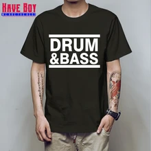 У мальчиков Музыкальный барабан N бас ДНБ Run DMC письмо Для мужчин s футболка в стиле «хип-хоп» T рубашки мужские хлопковые короткий рукав футболка с короткими рукавами HB295
