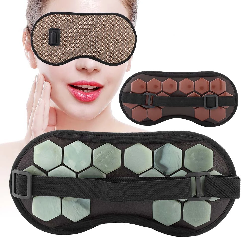 Натуральный нефрит германиевая маска для глаз Магнитная терапия Уход за спящим глазом для сна или путешествий