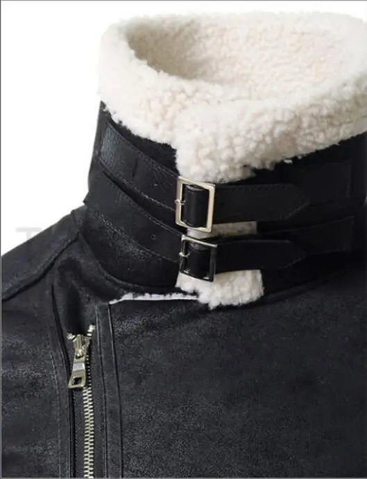 Теплая мужская зимняя куртка из яловой кожи, модная куртка из овечьей шерсти, кашемировая верхняя одежда, кашемировое пальто на молнии