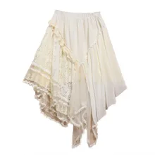 Лесная Женская многослойная кружевная хлопковая юбка белая фея Мори девушка принцесса Нижняя юбка плиссированная Новинка Юбка Saia Y03698