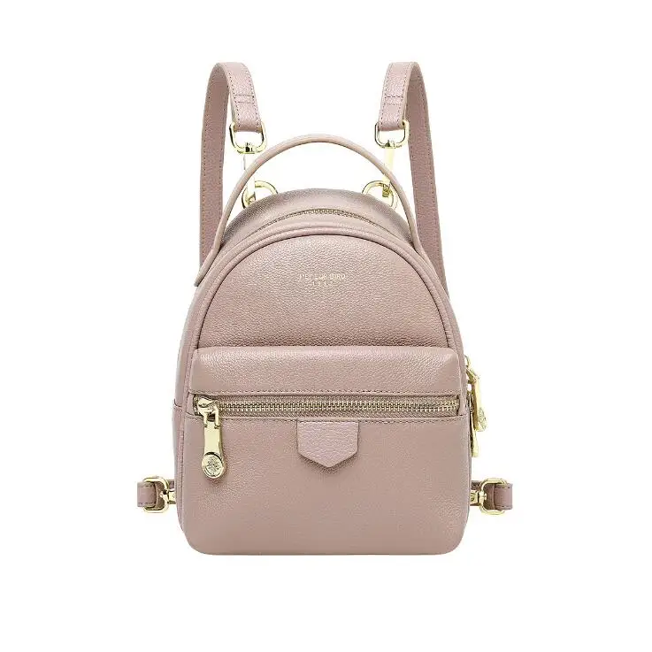 Женский розовый маленький рюкзак для отдыха, Школьные Сумки из натуральной кожи для девочек-подростков, mochila feminina, школьный рюкзак, роскошный рюкзак - Цвет: Розовый
