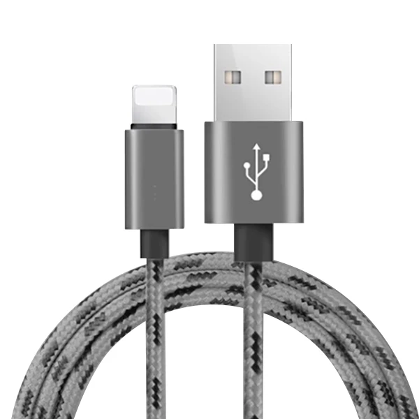 NOHON кабель для быстрой зарядки и передачи данных для Apple iPhone XR XS MAX 8 7 6S 5S Plus Ipad Mini IOS 10 11 12 нейлоновые кабели для зарядки телефона - Цвет: Gray