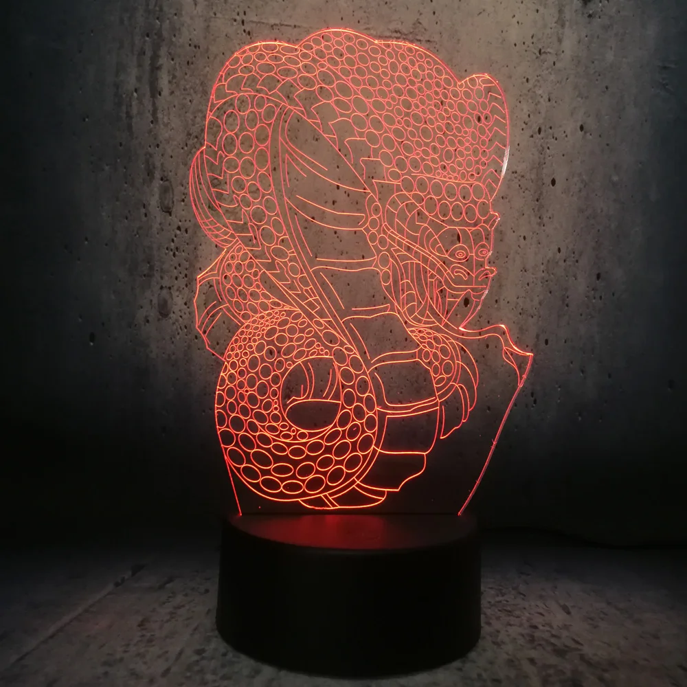 Новинка светодиодная настольная лампа 3D Dragon с USB подсветкой 7 цветов|Ночники| |
