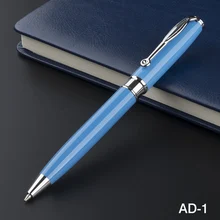 Высококачественная металлическая шариковая ручка синяя Серебристая Шариковая ручка для бизнеса для письма для офиса школьные принадлежности канцелярские шариковые ручки
