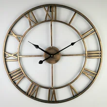 Reloj de pared de hierro forjado de Metal Retro nórdico de 40-80 cm, reloj de pared de diseño moderno para sala de estar, reloj de cuarzo decorativo silencioso para sala de estar