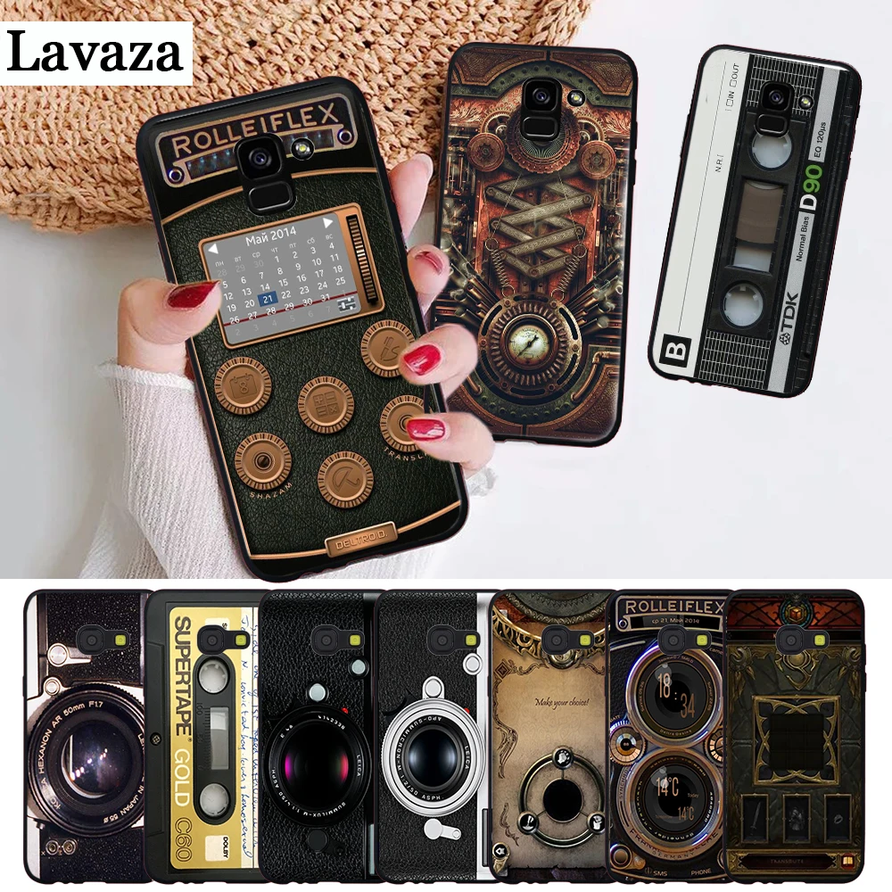 

Lavaza retro tape volume Camera Silicone Case for Samsung A3 A5 2016 2017 A6 Plus 2018 A7 A8 A9 A10 A30 A40 A50 A70 J6