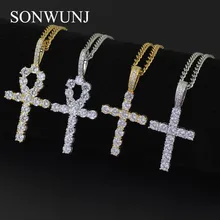Кулон в стиле хип-хоп Anha с крестом, медная установка, CZ камни, ожерелье, ювелирные изделия для мужчин и женщин CN019