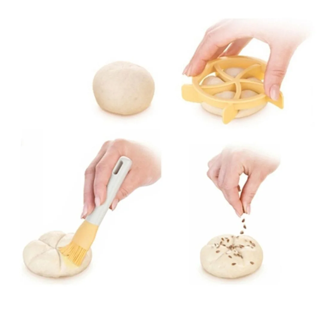 New Plastic Homemade Pastry Cutter Dough Cookie Press Bread Rolls Molds Stamp Baking