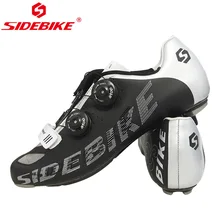 SIDEBIKE дорожный велосипед Велоспорт сверхтонкие волокна обувь из углеродного волокна подошва MTB вращающийся Авто-замок черный PRO sapatilha ciclismo