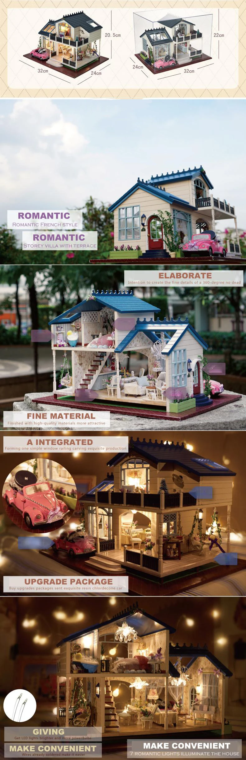 SLPF DIY кукольные домики деревянная мини вилла модель здания детские игрушки Мебель Миниатюрные ремесла дети подарки на день рождения Девушка Новинка J13