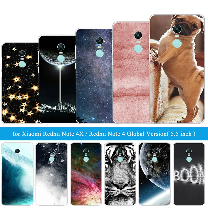 Чехол для Xiaomi Redmi Note 4X 4 X задняя крышка глобальная версия чехлы с изображением